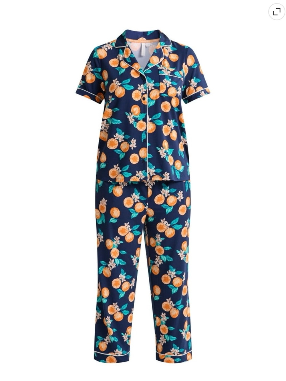 NWT JOYSPUN Women Pajama Set Dreamy Soft Short Sleeve Crop Pant Size S (4-6)